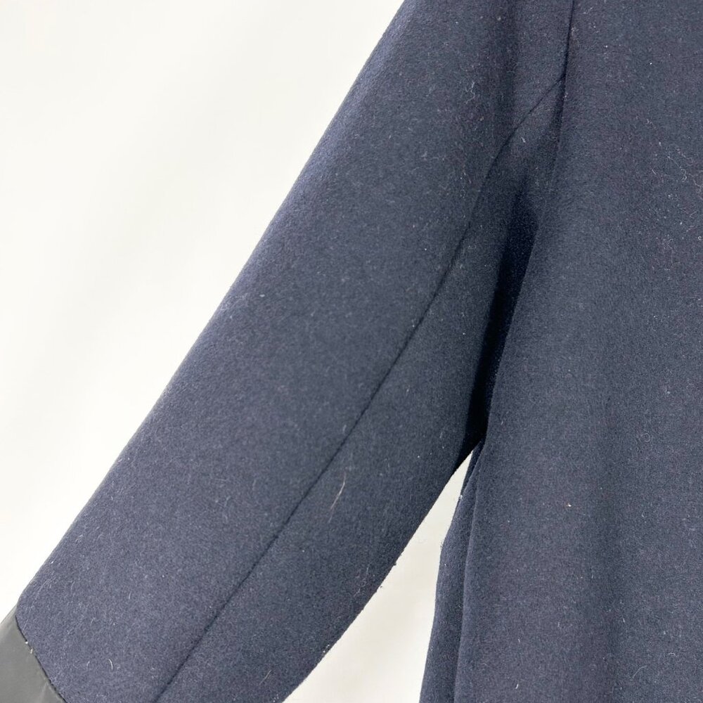 Sandro Brina Mixed Media Wool Blend Coat with Fox Fur Trim - Picture 9 of 10